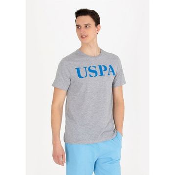 U.S. Polo Assn. GEARTIY023 Bisiklet Yaka Gri Melanj Erkek T-Shirt