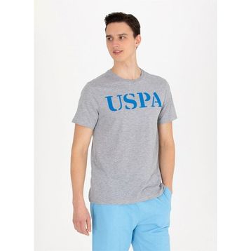 U.S. Polo Assn. GEARTIY023 Bisiklet Yaka Gri Melanj Erkek T-Shirt