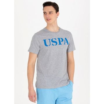 U.S. Polo Assn. GEARTIY023 Bisiklet Yaka Gri Melanj Erkek T-Shirt