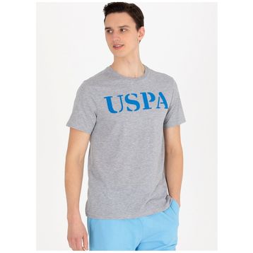 U.S. Polo Assn. GEARTIY023 Bisiklet Yaka Gri Melanj Erkek T-Shirt