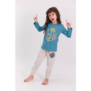 U.S. Polo Assn. Koyu Petrol Mavisi Kız Çocuk Pijama Takımı