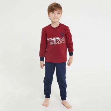 U.S. Polo Assn. Lisanslı Bordo Erkek Çocuk Ribanalı Eşofman Takım