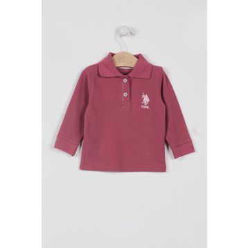 U.S. Polo Assn. Lisanslı Classic Gül Kurusu Bebek Uzun Kol Yakalı Sweatshirt