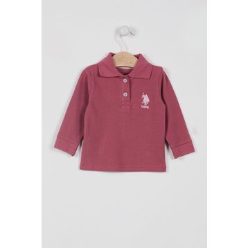 U.S. Polo Assn. Lisanslı Classic Gül Kurusu Bebek Uzun Kol Yakalı Sweatshirt