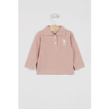 U.S. Polo Assn. Lisanslı Classic Pudra Bebek Uzun Kol Yakalı Sweatshirt