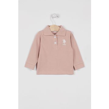 U.S. Polo Assn. Lisanslı Classic Pudra Bebek Uzun Kol Yakalı Sweatshirt