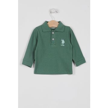 U.S. Polo Assn. Lisanslı Classic Yeşil Erkek Bebek Uzun Kol Yakalı Sweatshirt