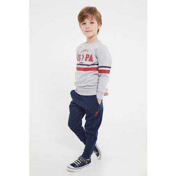 U.S. Polo Assn. Lisanslı Gri Melanj Erkek Çocuk Eşofman Takım