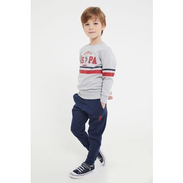 U.S. Polo Assn. Lisanslı Gri Melanj Erkek Çocuk Eşofman Takım