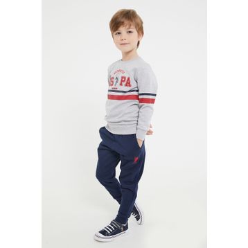 U.S. Polo Assn. Lisanslı Gri Melanj Erkek Çocuk Eşofman Takım