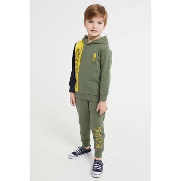 U.S. Polo Assn. Lisanslı Haki Erkek Çocuk Kapüşonlu Eşofman Takım