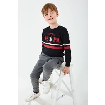 U.S. Polo Assn. Lisanslı Siyah Erkek Çocuk Eşofman Takım