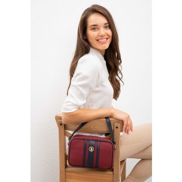 U.S. Polo Assn. US8003 Bordo Lacivert Kadın Postacı Çantası