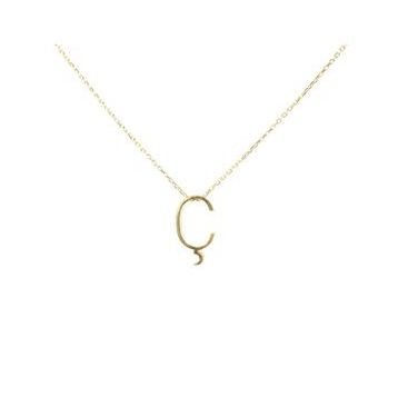 Üç Boyutlu C Harfi Kadın Gümüş Kolye