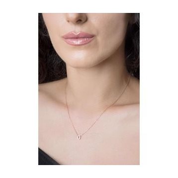 Üç Boyutlu D Harfi Kadın Gümüş Kolye