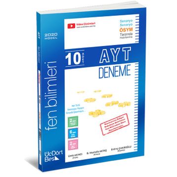 Üçdörtbeş Yayınları AYT Onlu Fen Bilimleri Deneme