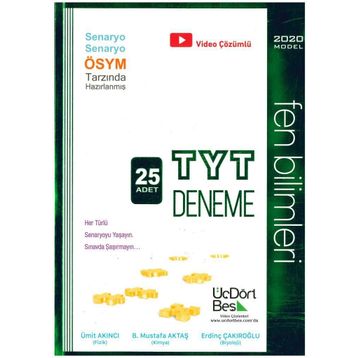 Üçdörtbeş Yayınları TYT Fen Bilimleri Denemesi 2020