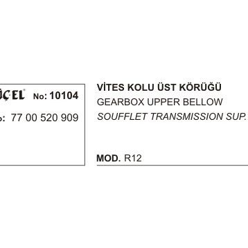 Üçel 10104 Renault R12 Vites Kol Körüğü