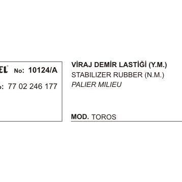 Üçel 10124A Renault R12 Viraj Demir Lastiği