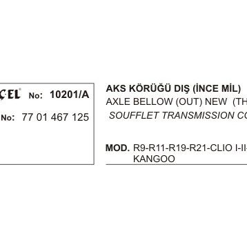 Üçel 10201A Renault Clio Aks Körüğü