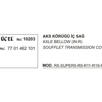 Üçel 10203 Renault R9 İç Sağ Aks Körüğü
