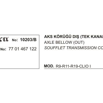 Üçel 10203B Renault Clio Dış Aks Körüğü