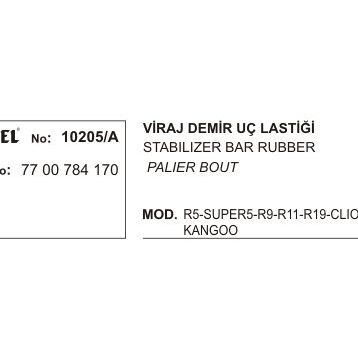 Üçel 10205A Renault Clio Viraj Demir Uç Lastiği