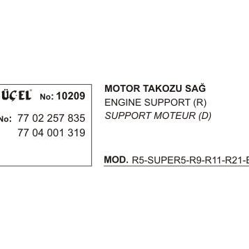 Üçel 10209 Renault R11 Sağ Motor Takozu
