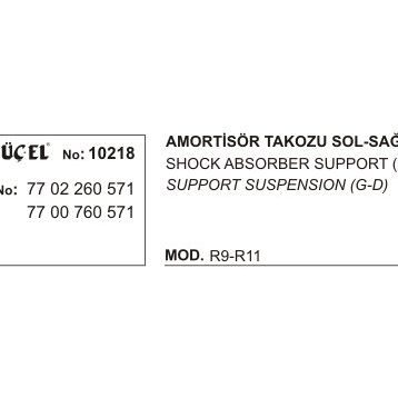 Üçel 10218 Renault R11 Amortisör Takozu