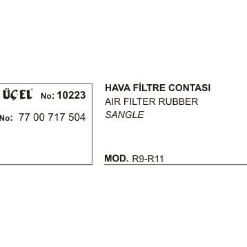 Üçel 10223 Renault R9 Hava Filtre Contası