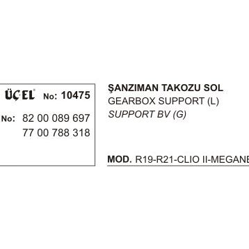 Üçel 10475 Renault Clio Sol Şanzıman Takozu