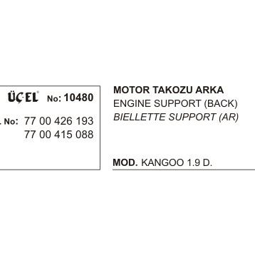 Üçel 10480 Renault Megane Kango 1.9D Arka Motor Takozu