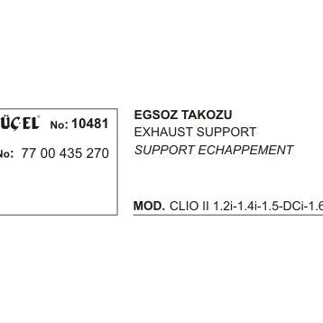 Üçel 10481 Renault Clio Egzoz Takozu