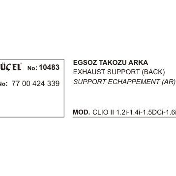 Üçel 10483 Renault Clio Arka Egzoz Takozu
