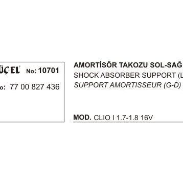 Üçel 10701 Renault Clio Amortisör Takozu