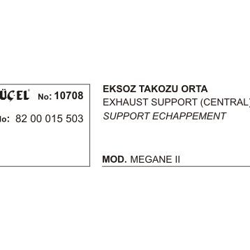Üçel 10708 Renault Megane Orta Egzoz Takozu