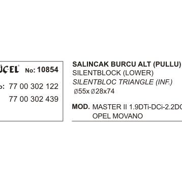 Üçel 10854 Renault Master Alt Salıncak Burcu