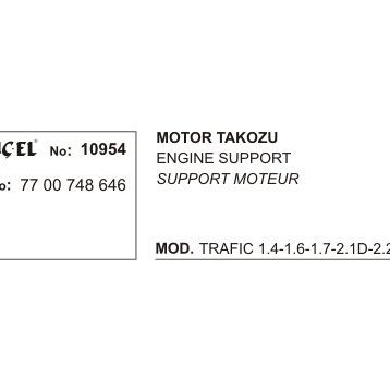 Üçel 10954 Renault Trafik Motor Takozu