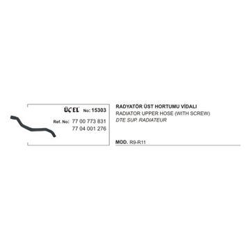 Üçel 15303 Renault R9 R11 Vidalı Üst Radyatör Hortumu
