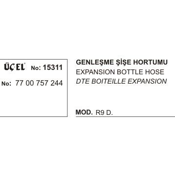 Üçel 15311 Renault R9 Genleşme Şişe Hortumu