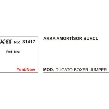 Üçel 31417 Fiat Ducato Boxer Jumper Arka Amortisör Burcu