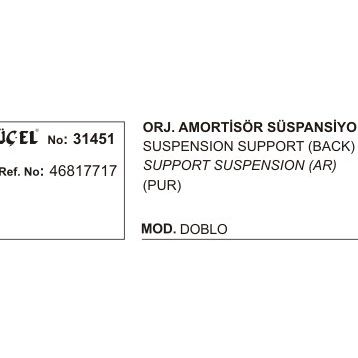 Üçel 31451 Fiat Doblo Arka Amortisör Takozu
