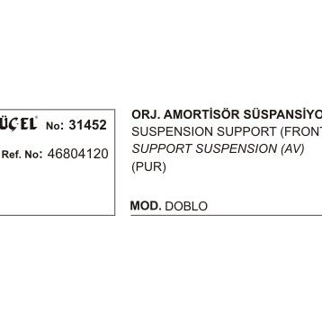 Üçel 31452 Fiat Doblo Ön Amortisör Takozu
