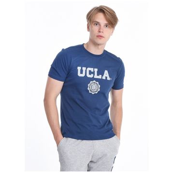 Ucla Lacivert Gayley Bisiklet Yaka Baskılı Erkek T-shirt