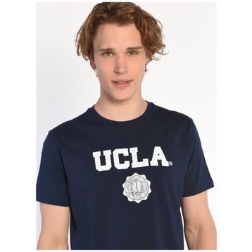 Ucla Lacivert Gayley Bisiklet Yaka Baskılı Erkek T-shirt