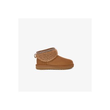 UGG Classic Ultra Mini Maxi Curly 1157730K-CHE Chestnut Kahverengi Süet Çocuk Bot