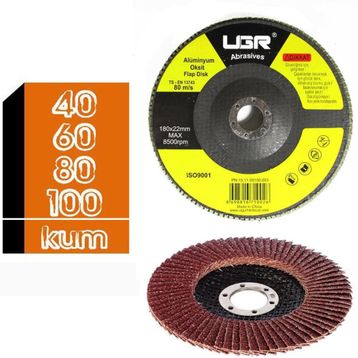 UGR 180 mm 60 Kum Flap Disk Zımpara