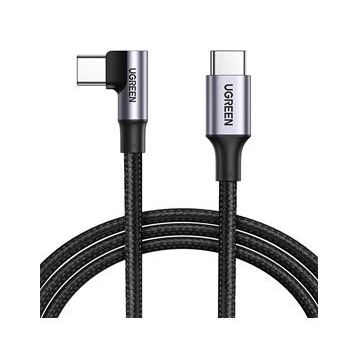 Ugreen 1 m Type-c To Type-c 100w 5a Örgülü 90 Derece Şarj Kablosu