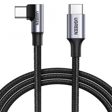 Ugreen 1 m Type-c To Type-c 100w 5a Örgülü 90 Derece Şarj Kablosu