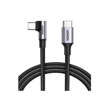 Ugreen 1 m Type-c To Type-c 100w 5a Örgülü 90 Derece Şarj Kablosu